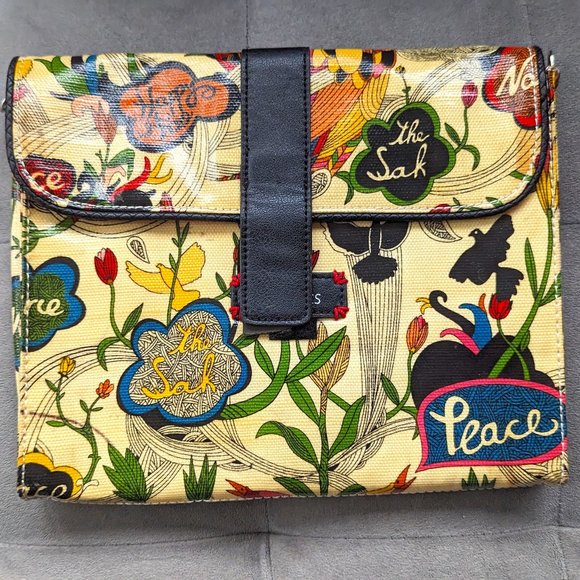 Colorful Sakroots Artist Circle Peace Nature Happy Clutch Purse/IPad/Tablet Case - Picture 1 of 3